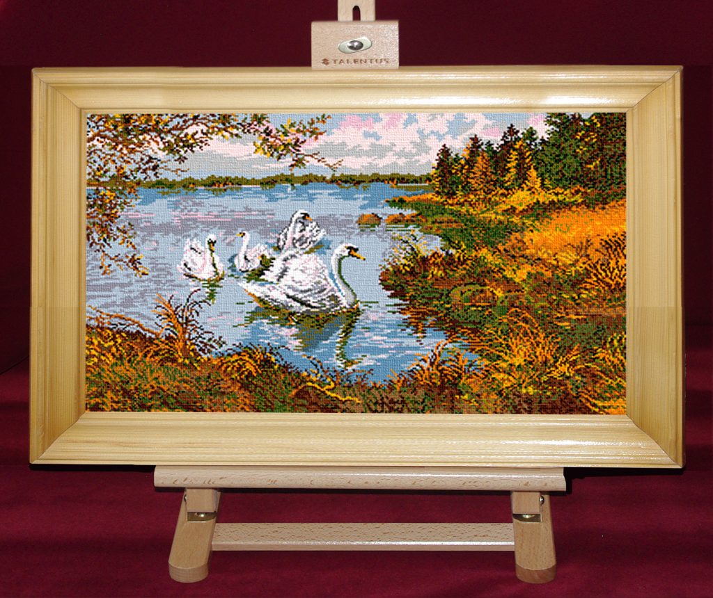 Peisaj cu lebede - Set goblen cod produs: 6.16Culori: 22 Dimensiune: 20 x 32 cm