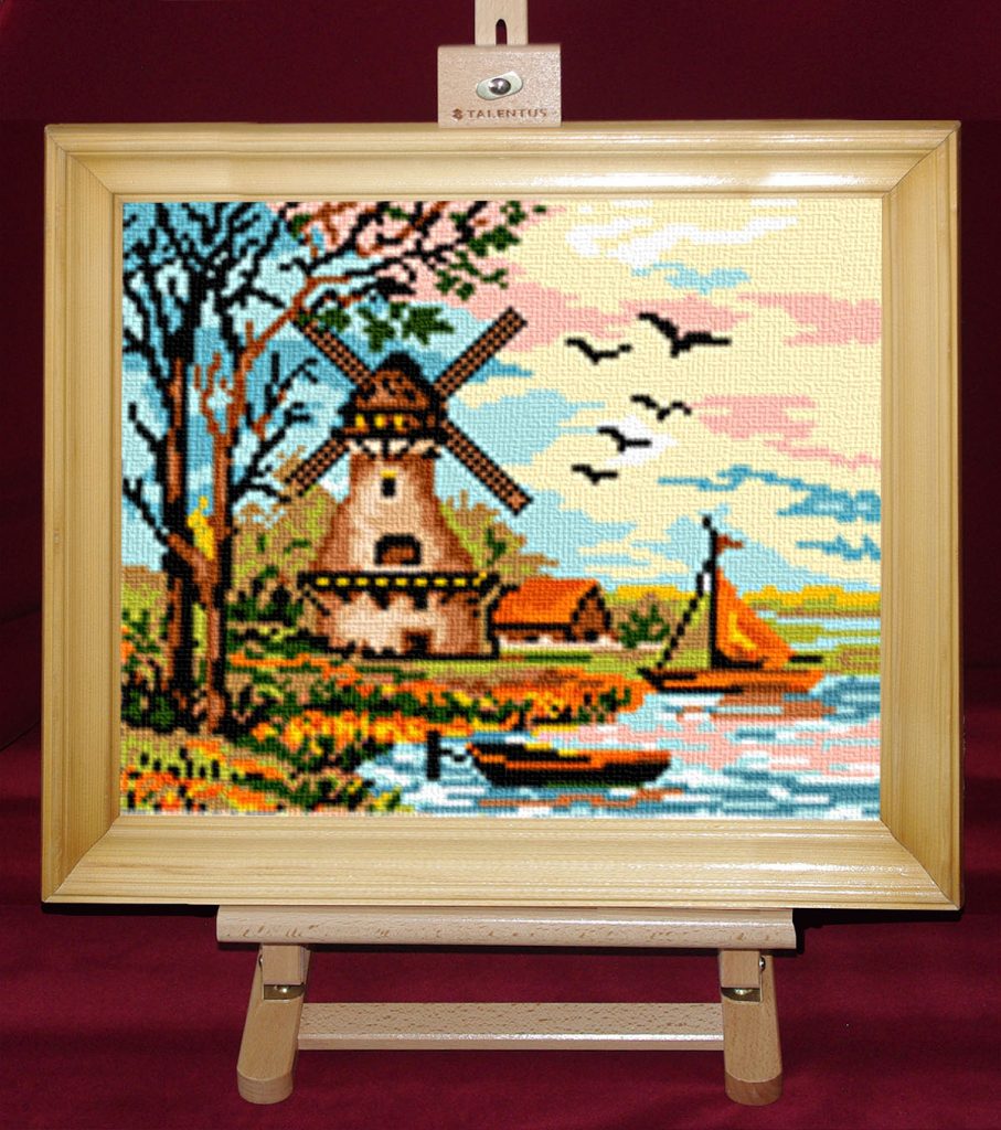 Moara de vant, toamna - Set goblen cod produs: 6.31Culori: 17 Dimensiune: 10 x 12 cm