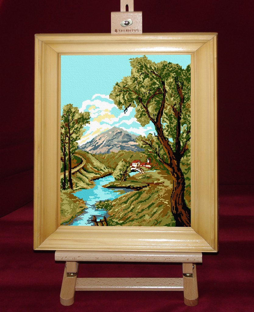 Conacul dintre dealuri - Set goblen cod produs: 6.37Culori: 19 Dimensiune: 19 x 25 cm