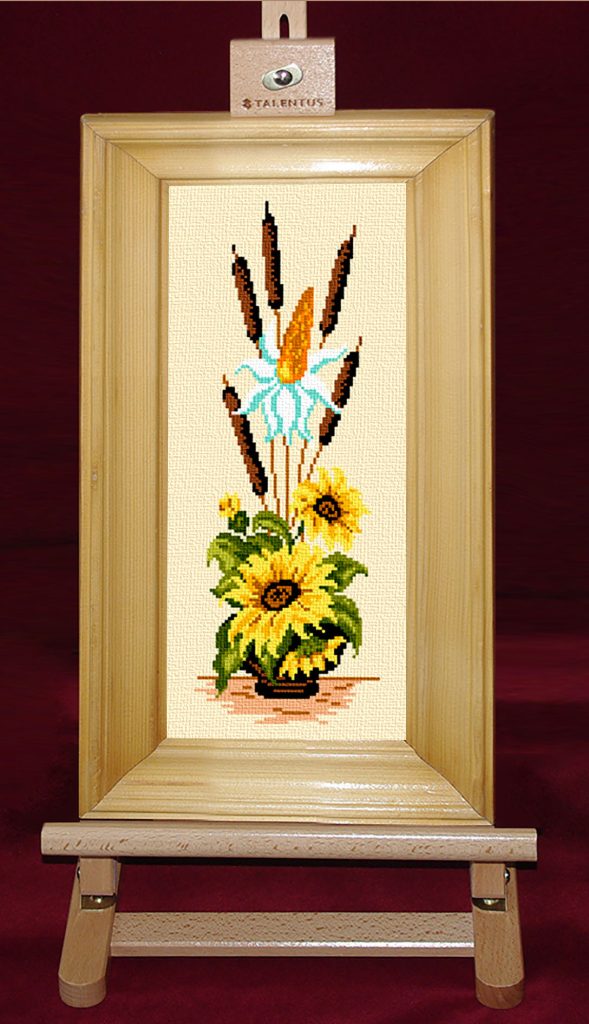 Ikebana cu floarea soarelui - Set goblen cod produs: 7.04Culori: 15 Dimensiune: 8 x 18 cm