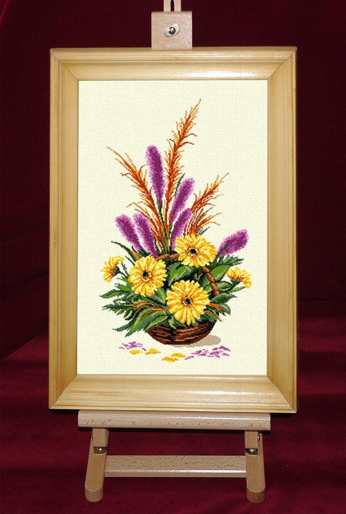 Ikebana cu liatris - Set goblen cod produs: 7.43Culori: 19 Dimensiune: 20 x 32 cm