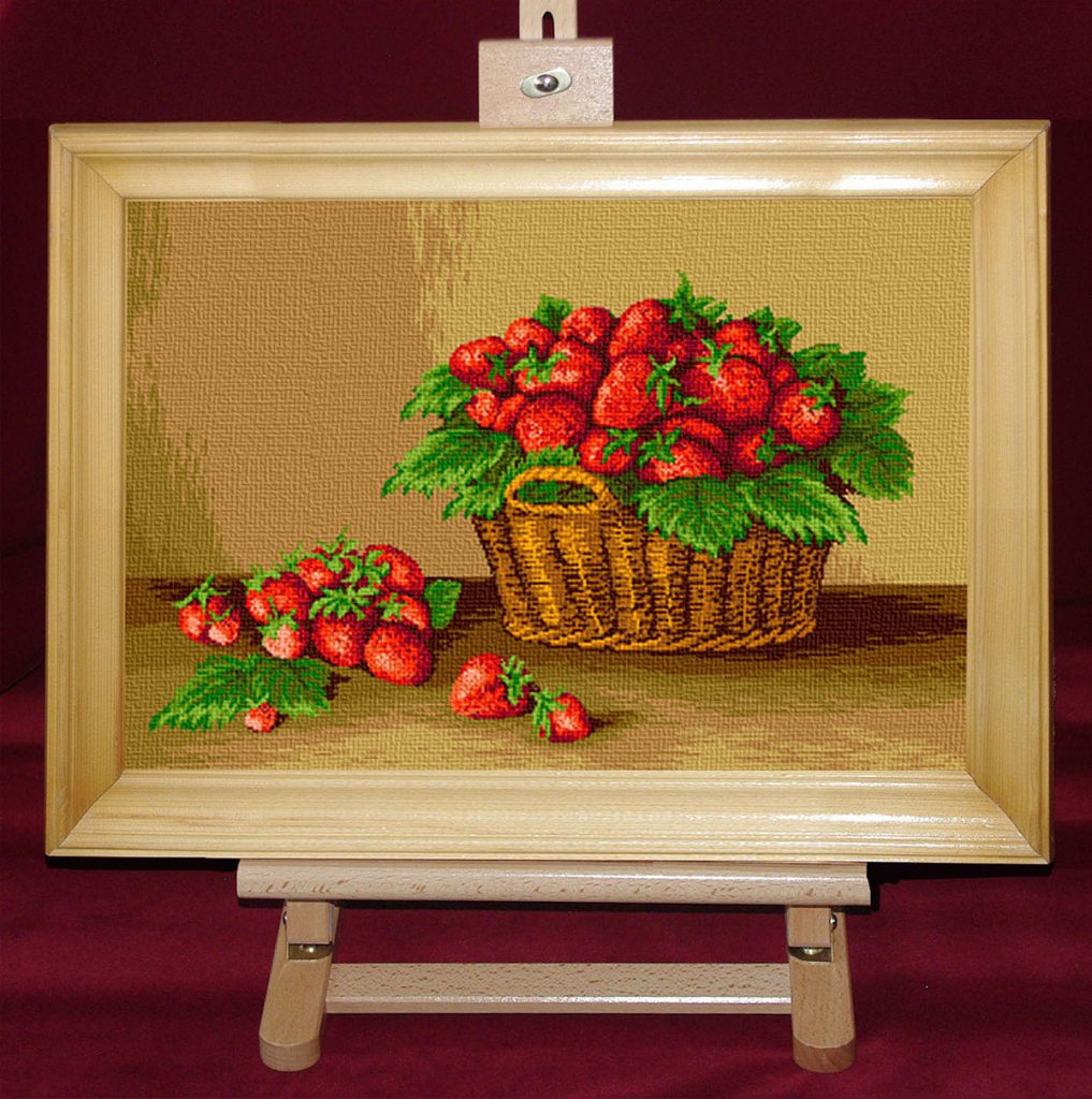 Cos cu capsuni - Set goblen cod produs: 8.05Culori: 20 Dimensiune: 22 x 32 cm