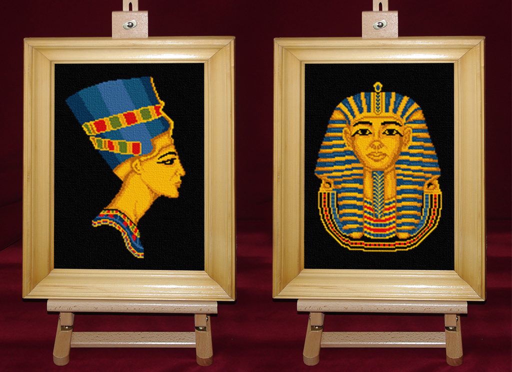 Nefertiti si Tutankhamon - Set goblen cod produs: 10.10Culori: 9 Dimensiune: 12 x 17 cm