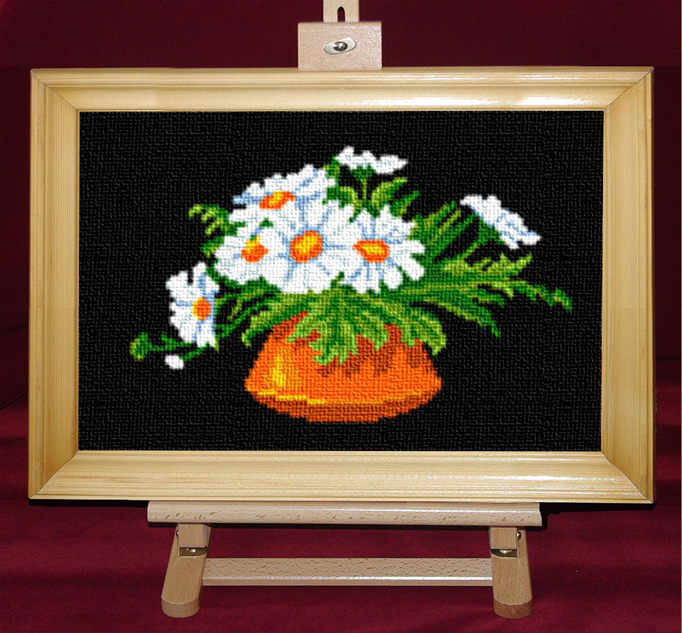 Vas cu margarete - Set goblen cod produs: 10.14Culori: 12 Dimensiune: 8 x 12 cm