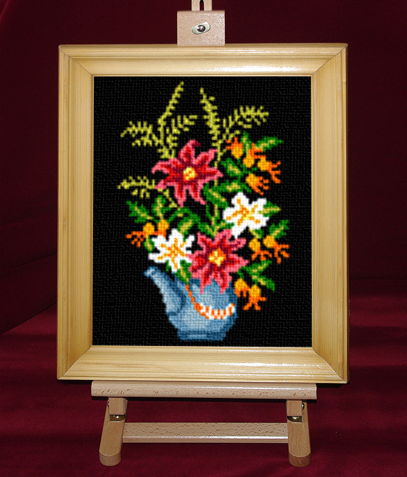 Vas cu flori - Set goblen cod produs: 10.19 Culori: 13 Dimensiune: 8 x 9 cm