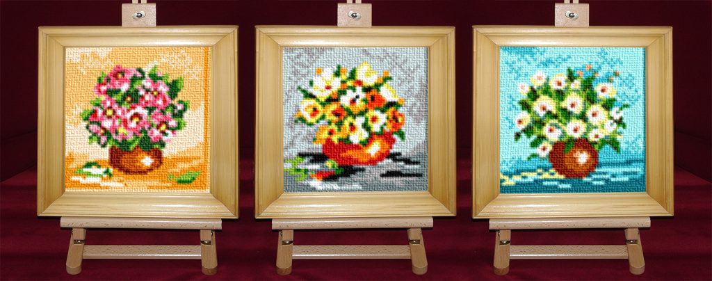 Miniaturi florale - Set goblen cod produs: 10.56Culori: 12 Dimensiune: 5 x 5 cm