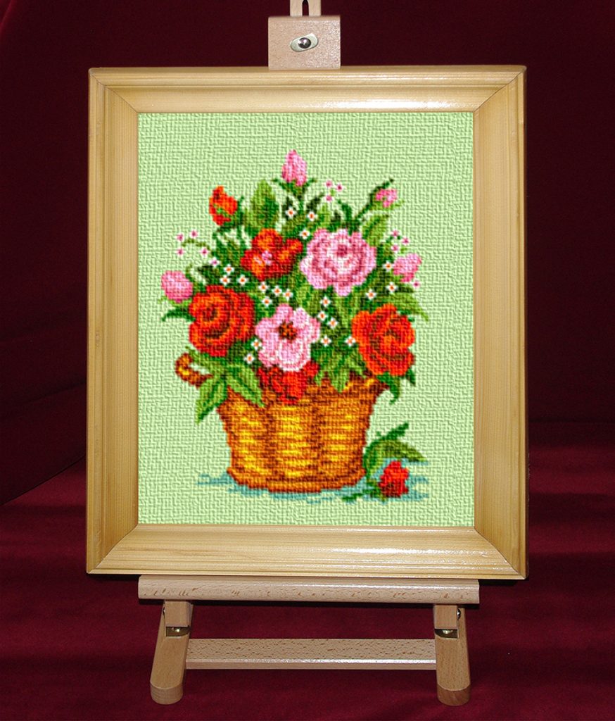 Cos cu roze - Set goblen cod produs: 10.73Culori: 21 Dimensiune: 10 x 12 cm