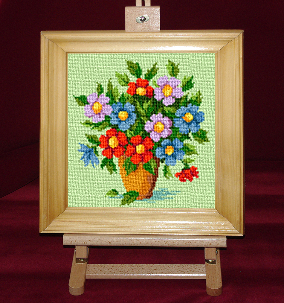 Vas cu anemone - Set goblen cod produs: 10.74Culori: 23 Dimensiune: 11 x 12 cm